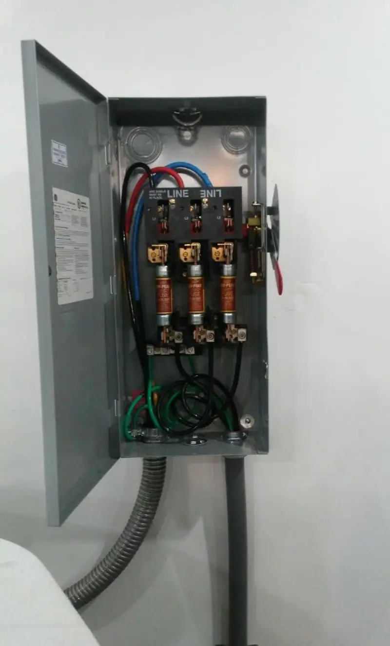 Three-phase disconnect switch installed for Electrical Wiring & Rewiring in Golden Hills